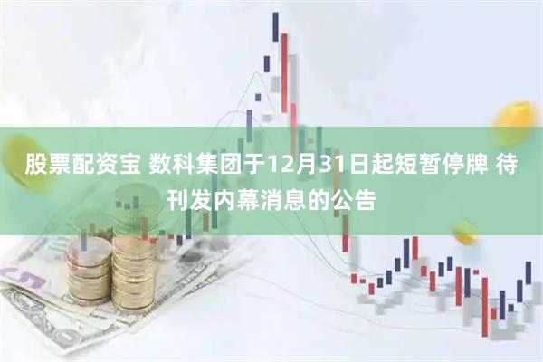 股票配资宝 数科集团于12月31日起短暂停牌 待刊发内幕消息的公告